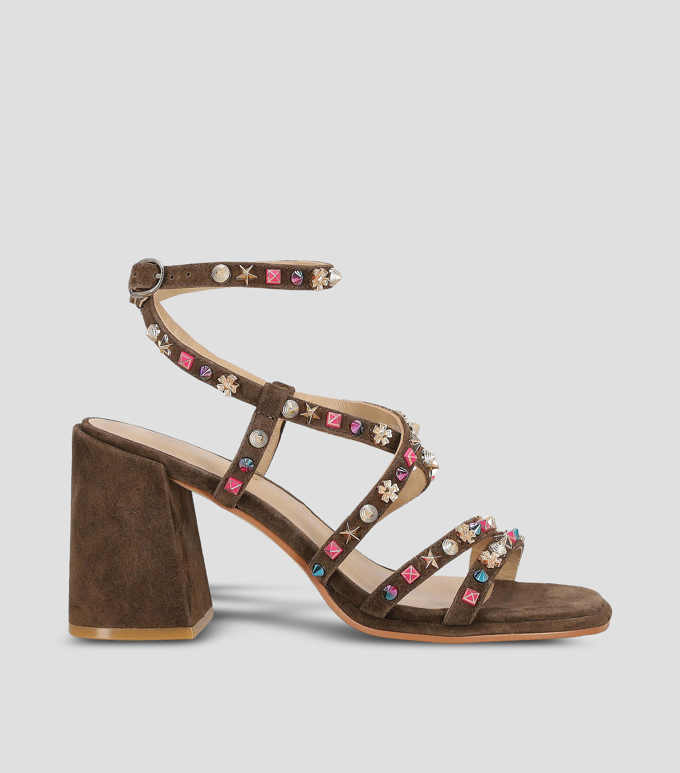 Sandalias tacón alto cuadrado Mujer